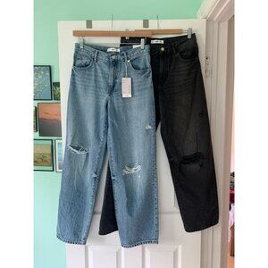Mango Wideleg Blue Jeans